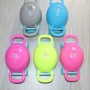 Weibliche Yoga -Fitness Hantel Wasserspritzung Kettle Glocken Sie Doppelohr Griff Kessel -Glockensportausrüstung (Lila + Basis)