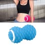 Massage Fitness Electric Silicone Massage Ball Muscle Relaxation Fascia Ball Peanut Shape Yoga Ball (Blue)