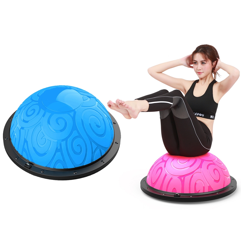 46cm Wave Speed Ball Yoga Semi-Circular Balance Ball Fitness Pilates Ball(Auspicious Cloud Blue)