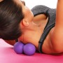 2 en 1 bola individual + bola de maní fascia masaje masaje bola muscular relajación juego de bola de yoga (negro)