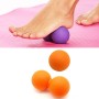 2 in 1 einzelner Ball + Erdnusskugel Faszie Fußmassage Ballmuskel Entspannung Yoga Ball Set (orange)