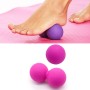 2 en 1 balle simple + bille d'arachide fascia foot massage balle muscle relaxation yoga ball set (rose)