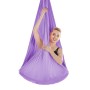 Hammock yoga aereo anti-gravità interna senza nodo con cinghia / cinghia di prolunga, dimensioni: 400x280 cm (viola chiaro)