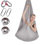 Hammock yoga aereo anti-gravità interna senza nodo con cinturino con fibbia / estensione, dimensione: 400x280 cm (grigio argento)