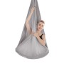 Hammock yoga aereo anti-gravità interna senza nodo con cinturino con fibbia / estensione, dimensione: 400x280 cm (grigio argento)