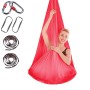 Hammock yoga aereo anti-gravità interna senza nodo con cinghia / cinghia di prolunga, dimensioni: 400x280cm (rosso)