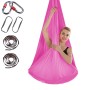 Hammock yoga aereo anti-gravità interna senza nodo con cinturino / cinghia di prolunga, dimensioni: 400x280cm (rosso rosa)