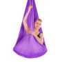 Hamac de yoga aérien de yoga aérien anti-gravité intérieur avec sangle / sangle d'extension, taille: 400x280 cm (violet foncé)