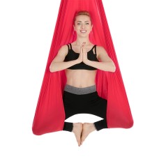 Household Handstand Elastyczne rozciąganie liny Aerial Yoga Hammock Zestaw (czerwony)