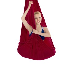 Hushållens handstand elastiska stretching rep Aerial Yoga Hammock Set (Wine Red)