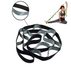 12 Lattice Yoga Belt Stretch Splits Resistance Band, Size: 250 x 3.8cm(Black & Gray)