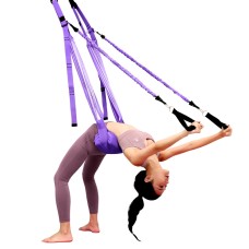 Home Yoga Stretch Band Backbend Handstand Training Rope With Cushion, Specification: With Drawstring Purple