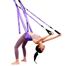 Hem Yoga Stretch Band Backbend Handstand Training Rope with Cushion, Specification: With DrawString Purple