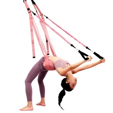 Home Yoga Stretch Band Backbend Handstand Training Rope With Cushion, Specification: With Drawstring Pink