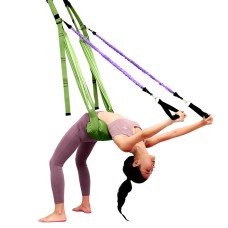 Home Yoga Stretch Band Backbend Handstand Training Rope With Cushion, Specification: With Drawstring Green
