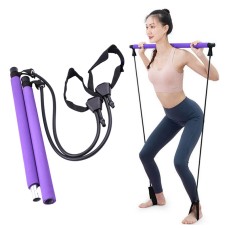 Justerbar längd Pilates Rod Yoga Rod Träning Stretching Belt Squat Resistance Rope Home Fitness Equipment (Purple)