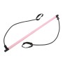 Adjustable Length Pilates Rod Yoga Rod Exercise Stretching Belt Squat Resistance Rope Home Fitness Equipment(Pink)