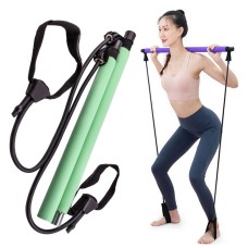 Justerbar längd Pilates Rod Yoga Rod Träning Stretching Belt Squat Resistance Rope Home Fitness Equipment (Green)