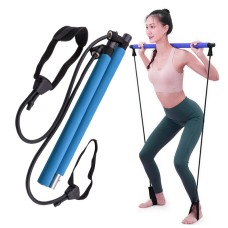 Justerbar längd Pilates Rod Yoga Rod Träning Stretching Belt Squat Resistance Rope Home Fitness Equipment (ljusblå)