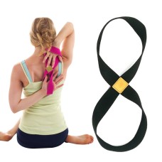 2 PCS Yoga Stretch Belt Cotton Thick Mobius Strip (černý)
