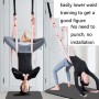 2 in 1 Home Yoga Hammock Indoor Stretching Sling Stretch Widening Yoga Strap + Door Buckle Storage Bag Set(Pine Green)