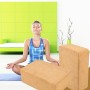 Hochdichte Natural Green Tasteless Fitness Supplies Auxiliary Cork Yoga Ziegel (hellbraun)