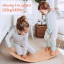 Children Educational Sense Integration Training Seesaw Sports Game Wooden Balance Board Yoga Practice Bending Board(Wood Color)