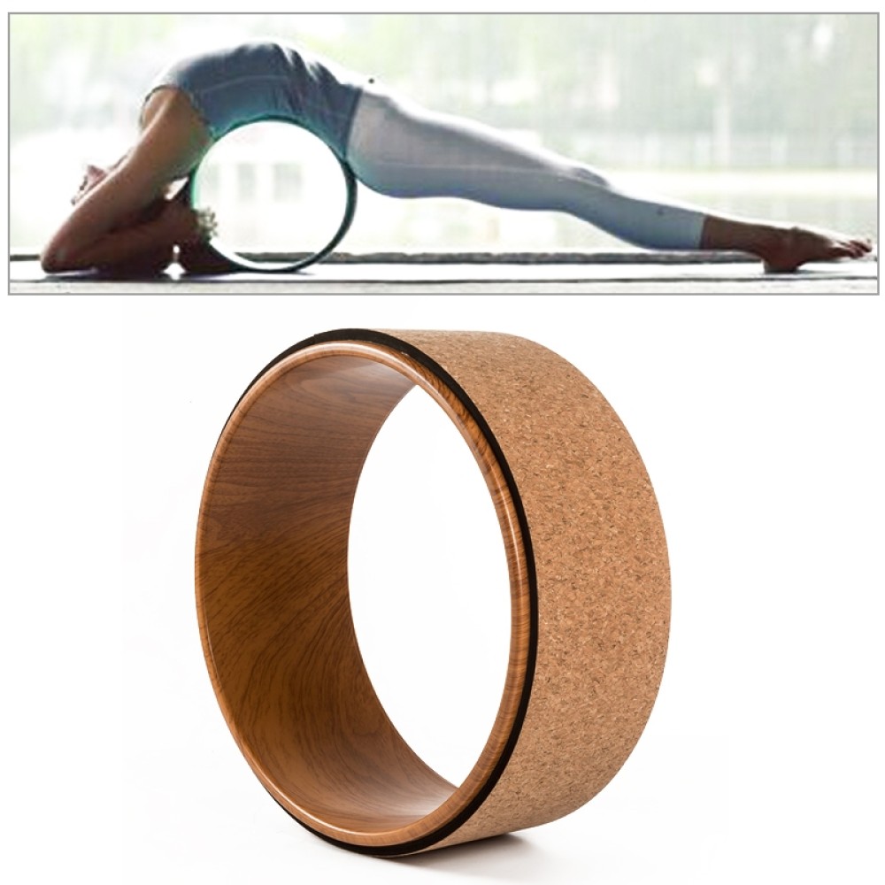 Cork + ABS Yoga Wheel Pilates Yoga Assistant Training Massage Circle
