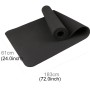 6mm Thickness Eco-friendly TPE Anti-skid Home Exercise Yoga Mat, Size:183*61cm(Black)