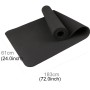 6mm tjocklek Ekovänlig TPE Anti-Skid Hemövning Yoga Mat, storlek: 183*61 cm (svart)