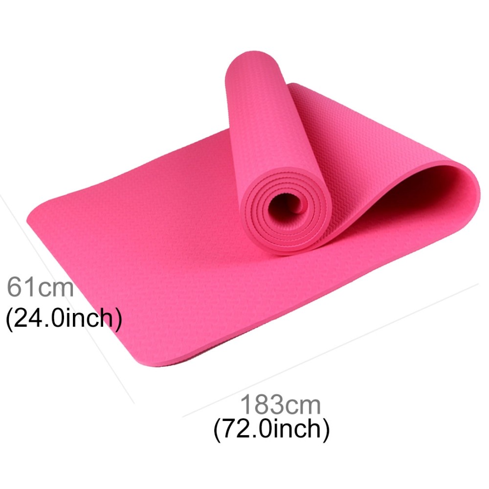6mm Thickness Eco-friendly TPE Anti-skid Home Exercise Yoga Mat, Size:183*61cm(Pink)
