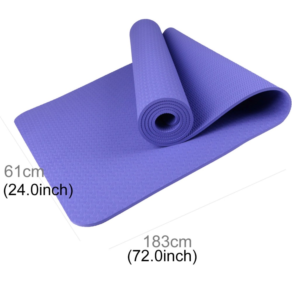 6mm Thickness Eco-friendly TPE Anti-skid Home Exercise Yoga Mat, Size:183*61cm(Purple)