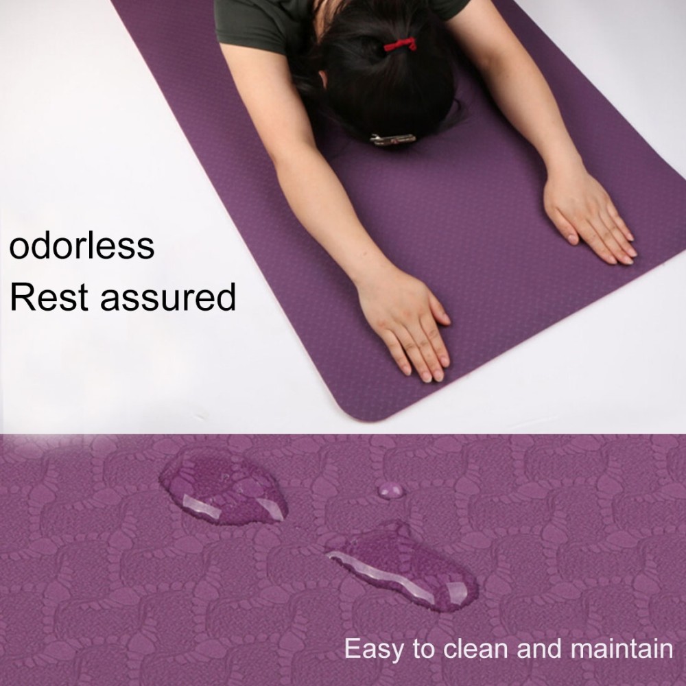 6mm Thickness Eco-friendly TPE Anti-skid Home Exercise Yoga Mat, Size:183*61cm(Purple)