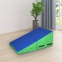 [Entrepôt américain] Mat de gymnastique en tissu en maille en PVC pliable, taille: 84x60x35cm (vert bleu)