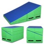 [Warehouse US] Matro ginnastico in tessuto in mesh in PVC pieghevole, dimensioni: 84x60x35cm (verde blu)