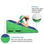 [Entrepôt américain] Mat de gymnastique en tissu en maille en PVC pliable, taille: 84x60x35cm (vert bleu)