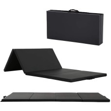 [US -Lagerhaus] Faltbare PVC EVA -Übung Yoga Gymnastics Matte, Größe: 120x240 x 5 cm (schwarz)