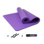 Purple Men and Women débutants Home Not Slip Yoga Mat avec sangles et tutoriel et sac net, taille: 1850 x 900 x 10 mm