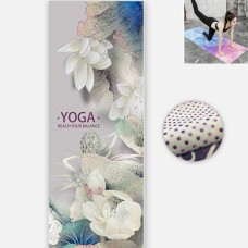 Yogamatte Decke Innenfitness Matte Ultra dünn nicht Schlupfschweiß absorbierende Falten tragbare Drapelhandtuch, Größe: 183 x 65 cm (Lotusblatt mit Kolloid)