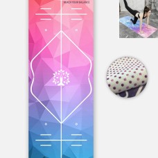 Yogamatte Decke Innenfitness Matte Ultra dünn nicht Schlupfschweiß absorbierende Falten tragbare Drapelhandtuch, Größe: 183 x 65 cm (Haltungslinie mit Kolloid)