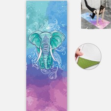 Yoga Mat Indoor Fitness Exercise Mat Ultra Thin Non Slip Sweat Absorbent Folding Portable Mat, Size:183 x 65cm(Elephant Without Colloidal Particles)