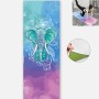 Yogamat inomhus fitness träning matta ultratunna non glid svett absorberande vikning bärbar matta, storlek: 183 x 65 cm (elefant utan kolloidala partiklar)