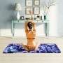 Serviette écologique en microfibre écologique en micro-glissade de yoga pliable de tapis de yoga sportif, taille: 183 x 63 cm (bleu foncé)