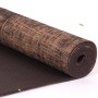 Alfombra de yoga de lino PVC de alta densidad, tamaño: 183 x 61 x 0.6 cm (púrpura)