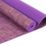 Alfombra de yoga de lino PVC de alta densidad, tamaño: 183 x 61 x 0.6 cm (púrpura)