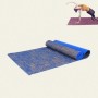 Alfombra de yoga de lino PVC de alta densidad, tamaño: 183 x 61 x 0.6 cm (azul)