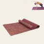 Alfombra de yoga de lino PVC de alta densidad, tamaño: 183 x 61 x 0.6 cm (vino tinto)