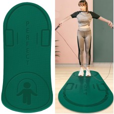 Indoor Skipping Mat Sound Insulation Shock Absorption Thickened Skipping Blanket Non-Slip Yoga Mat, Size: 140 x 60cm(Green+Jump Rope)
