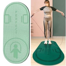 Indoor Skipping Mat Sound Insulation Shock Absorption Thickened Skipping Blanket Non-Slip Yoga Mat, Size: 140 x 60cm(Matcha Green+Cushion+Jump Rope)