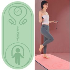 6mm Jump Rope Mat Shock Absorption and Sound Insulation Household Indoor Mute Fitness Exercise Yoga Mat(Matcha Green)